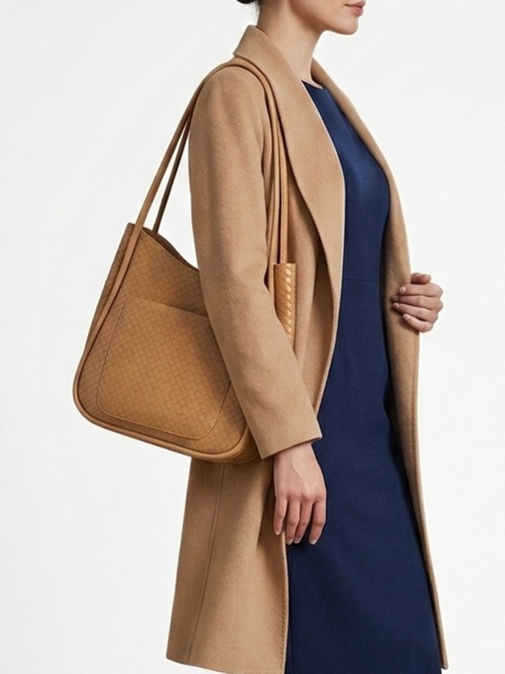 Women's Tan Shoulder Tote Bag Classic Everyday Shoulder Bag Purse - Picture 2 of 5